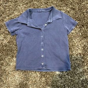 Brandy Melville J. Galt blue collared button up top